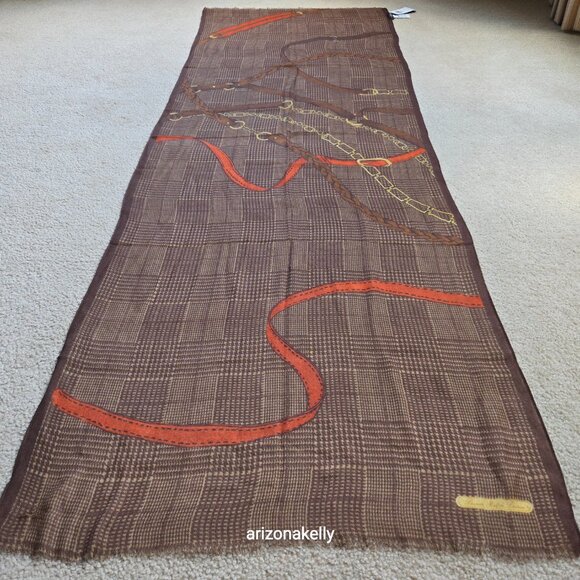 NWT Ralph Lauren Wool Lightweight Scarf Equestrian - Picture 5 of 9